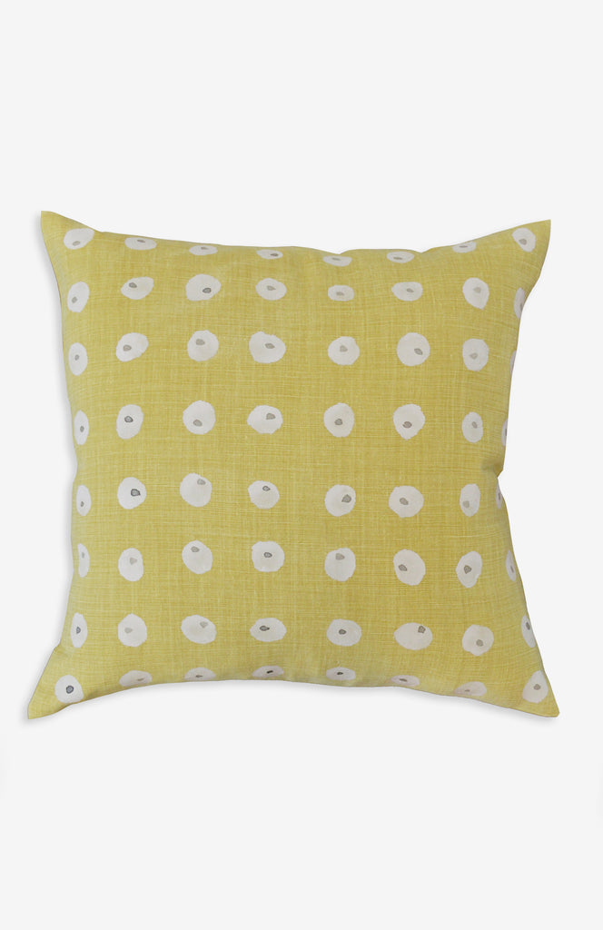 Citron Matrice Throw Pillow on Linen