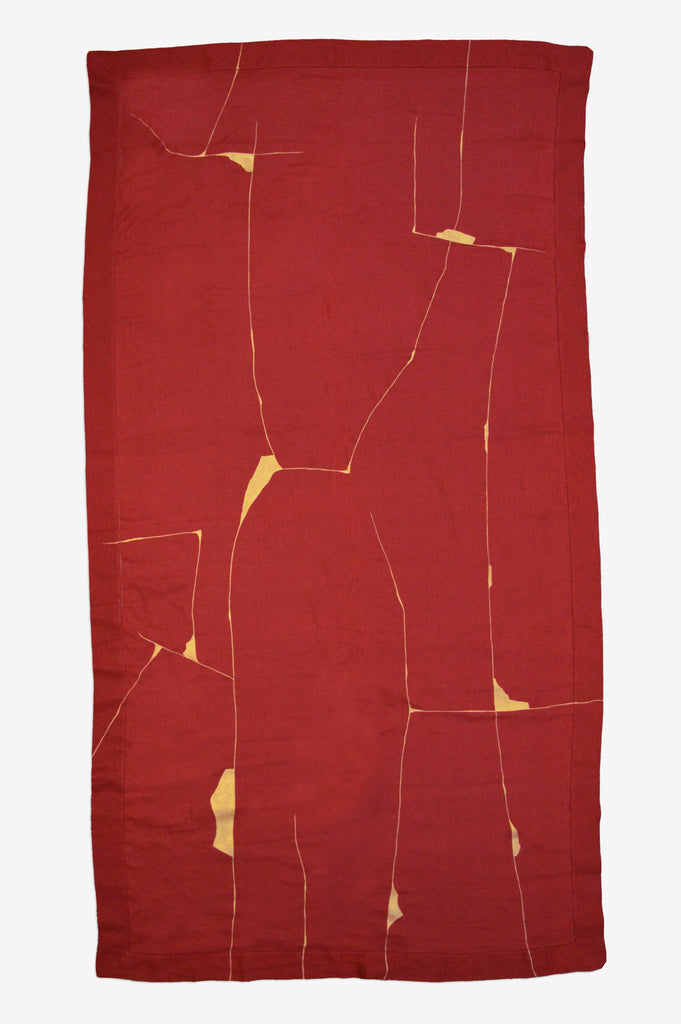 Cinnabar Kintsugi Tablecloth 66" x 124"