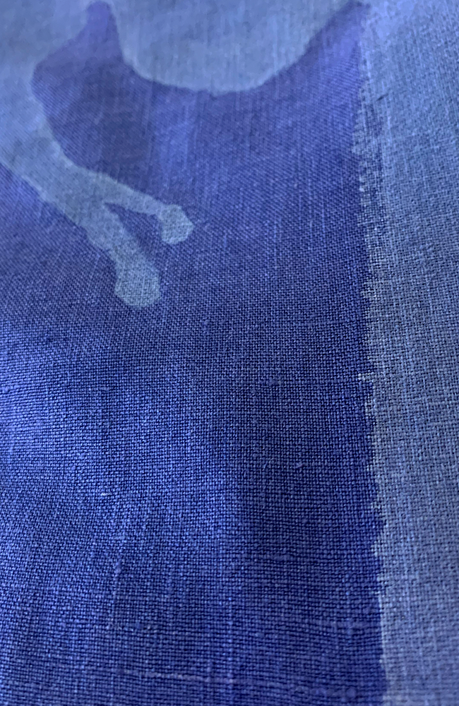 Ink Blots - Blue on Linen 33 x 22