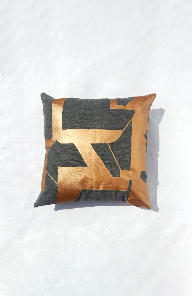 Tectonic - Copper Throw Pillow