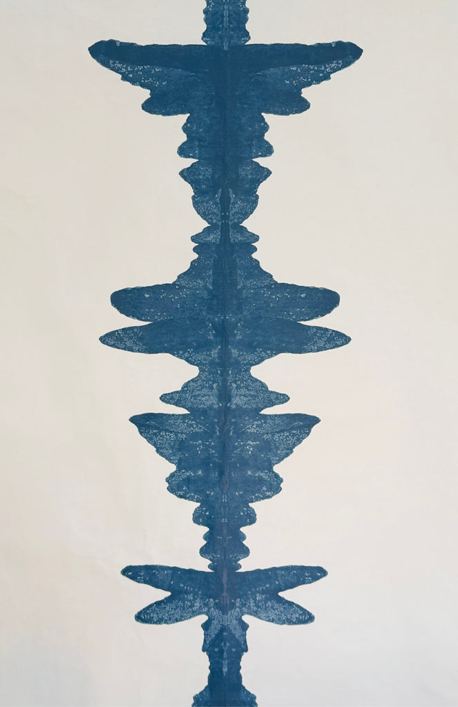 Denim Blue Ink Blot 39 x 55