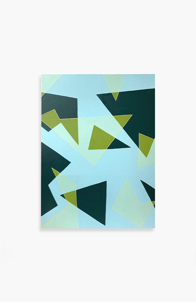 Refracted - Green & Blue - Linen 36 x 48