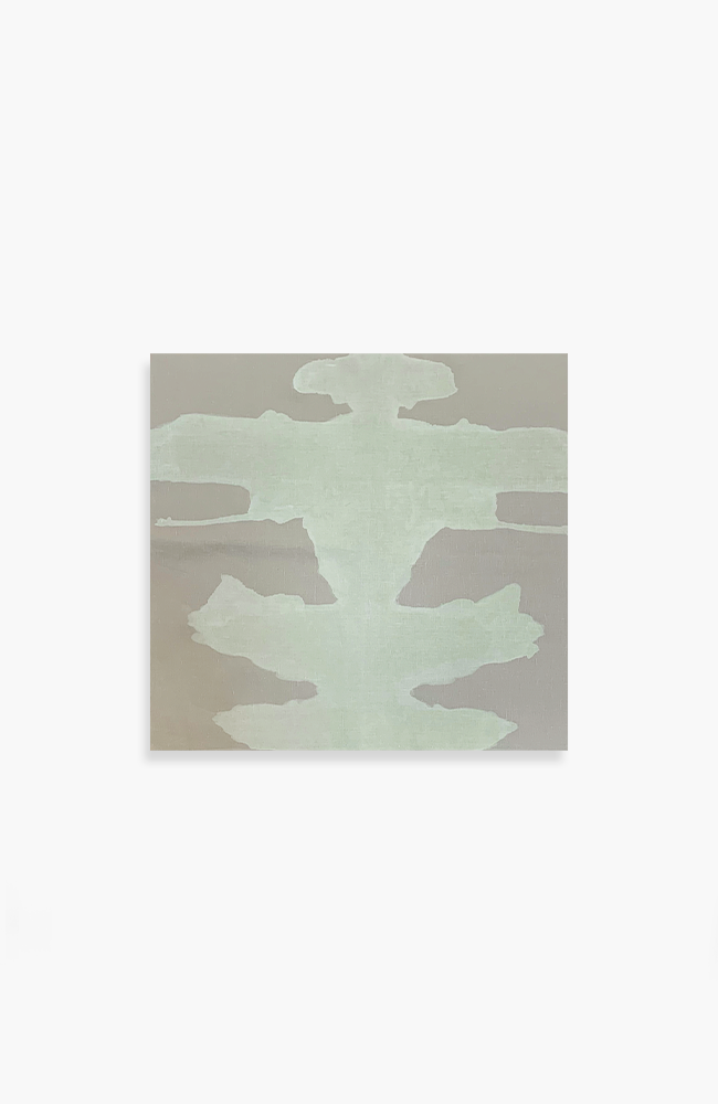 Ink Blots - Teal on Beige Linen 26 x 24