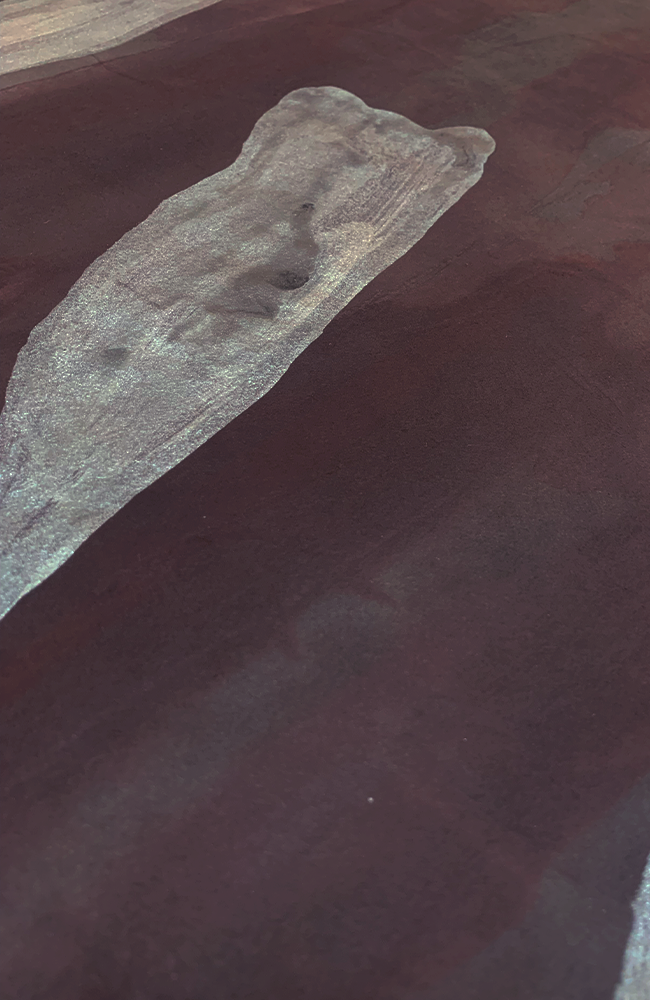Harmony - Silver on Brown 40 x 26