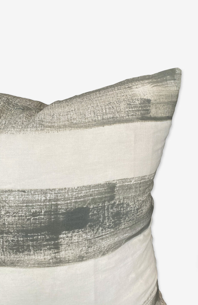 Sage Painted Stripe Lumbar Throw Pillow