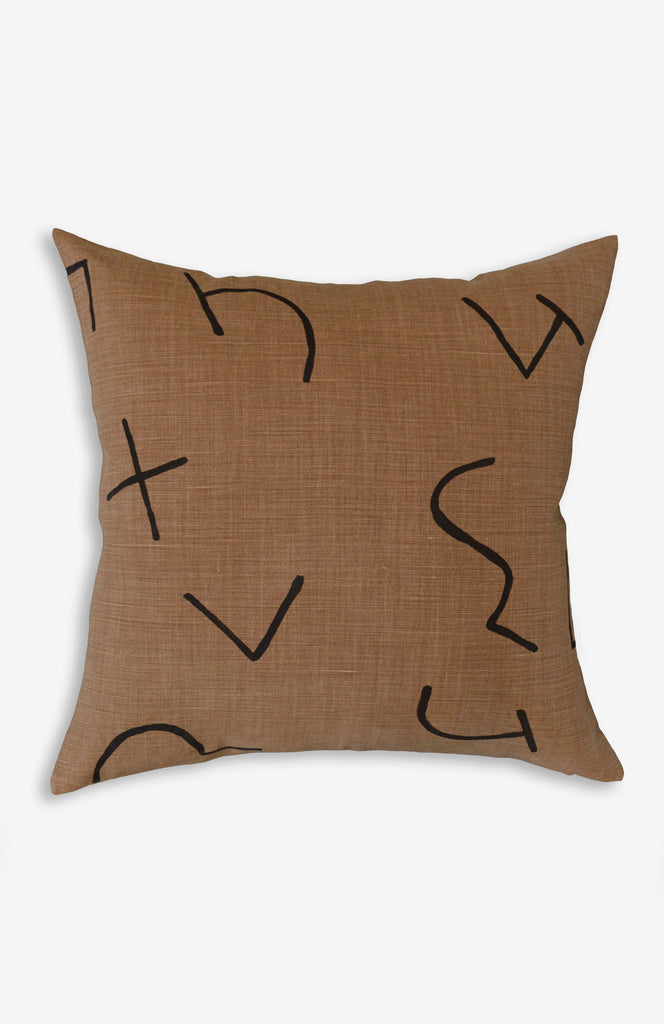Signs + Signifiers Throw Pillow on Linen