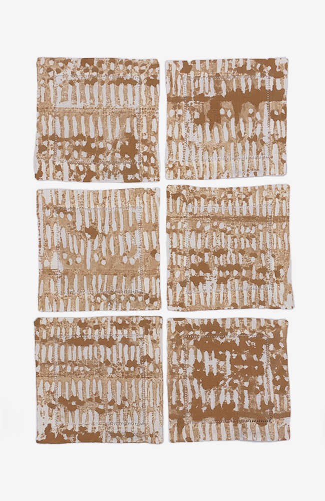 Fossil - Peche Cocktail Napkins - Set of Six