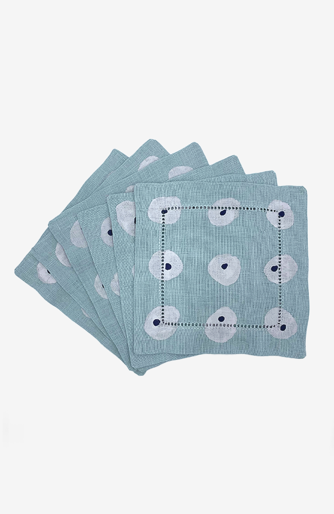 Matrice - Pale Bleu Cocktail Napkins - Set of Six