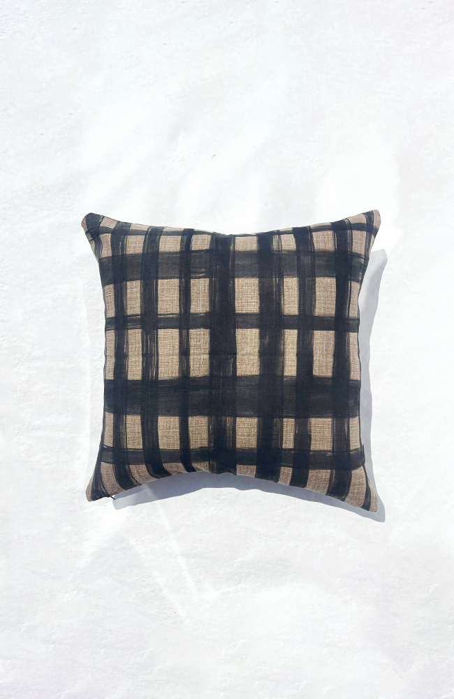 Painted Plaid - Charcoal Throw Pillow