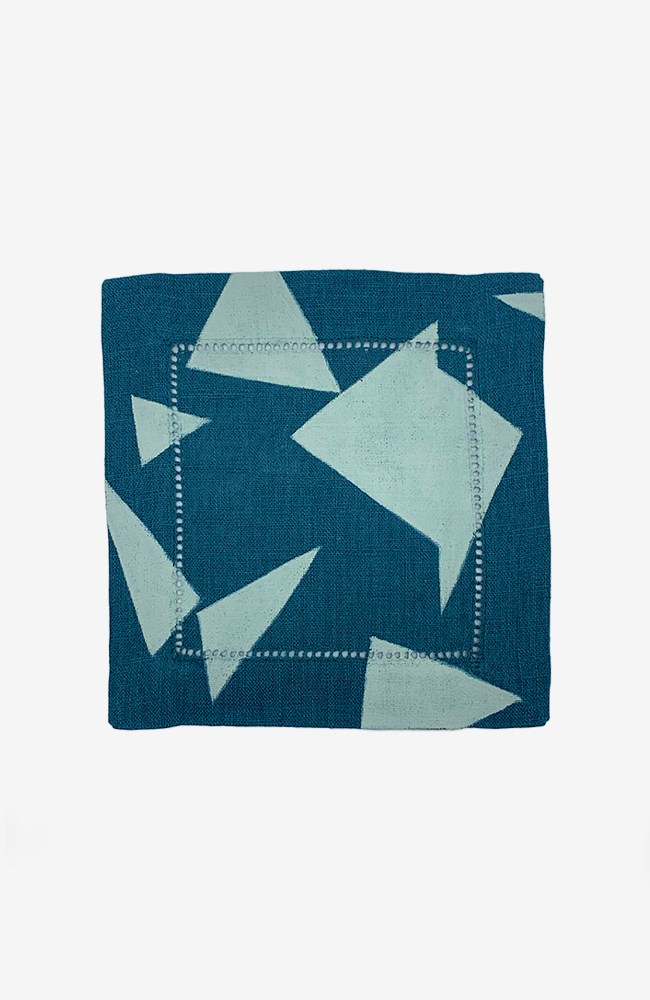 Refracted - Teal Cocktail Napkins - Set of Six