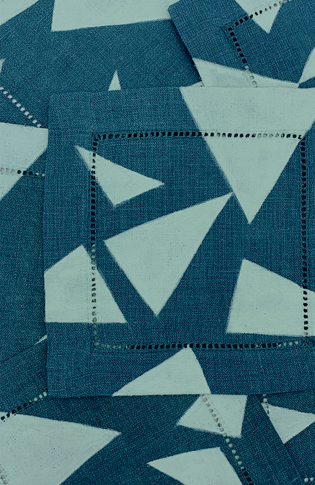 Refracted - Teal Cocktail Napkins - Set of Six