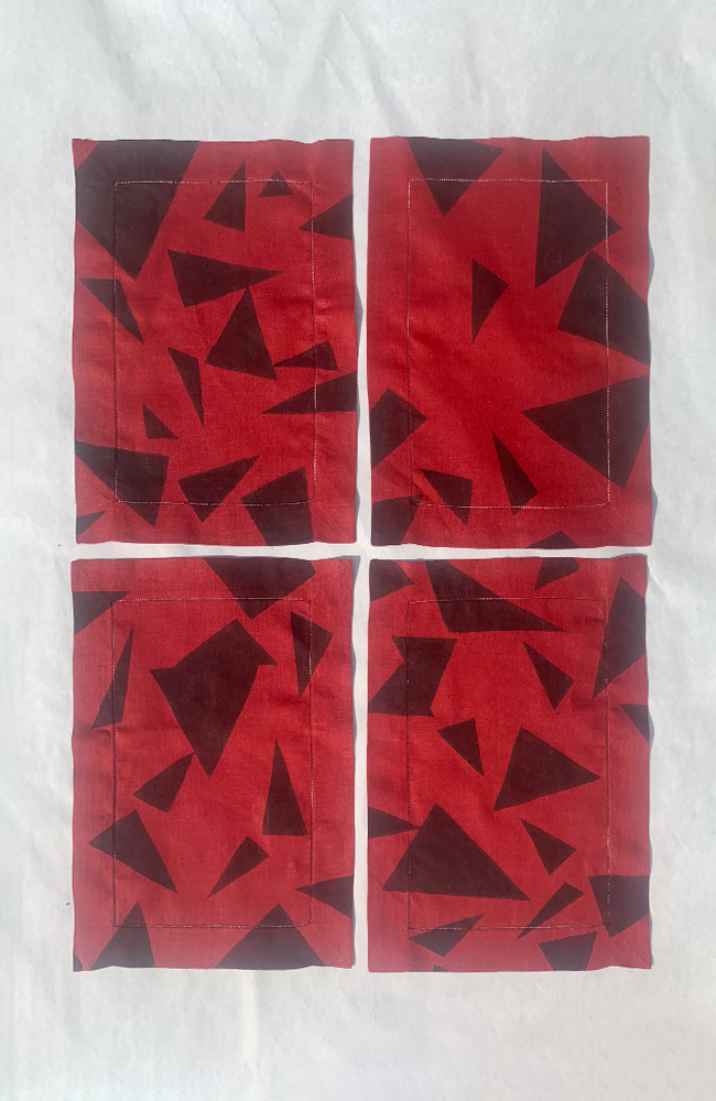Refracted - Rouge Placemats - Set of Four