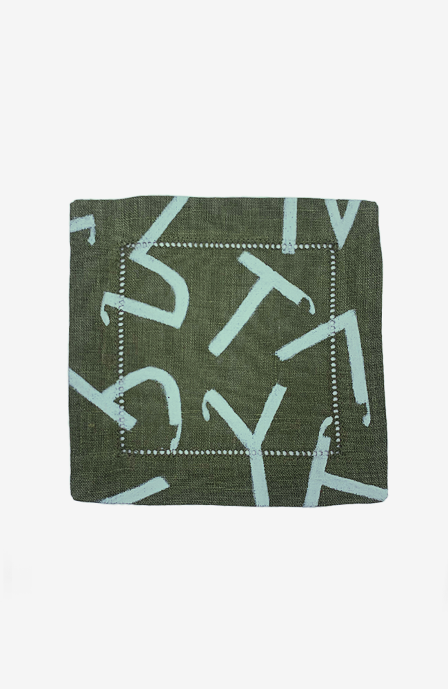 Signs & Signifiers - Green Cocktail Napkins - Set of Six