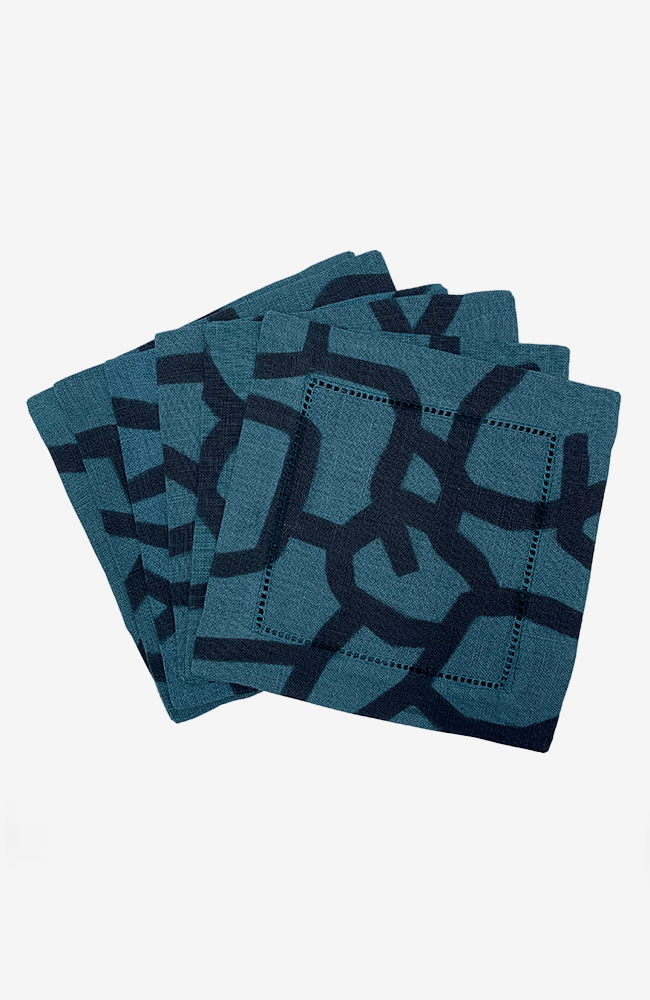 Tangled - Teal Cocktail Napkins - Set of Six